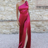 REWRITTEN Porto Bridesmaid Dress - Hot Pink Satin