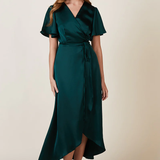 REWRITTEN Florence Waterfall Bridesmaid Dress - Forest Green