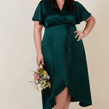 REWRITTEN Florence Waterfall Bridesmaid Dress - Forest Green