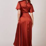 REWRITTEN Florence Waterfall Bridesmaid Dress - Burnt Orange