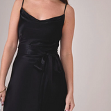 REWRITTEN Pollenca Bridesmaid Dress in Black Lenzing™ Ecovero™ Satin